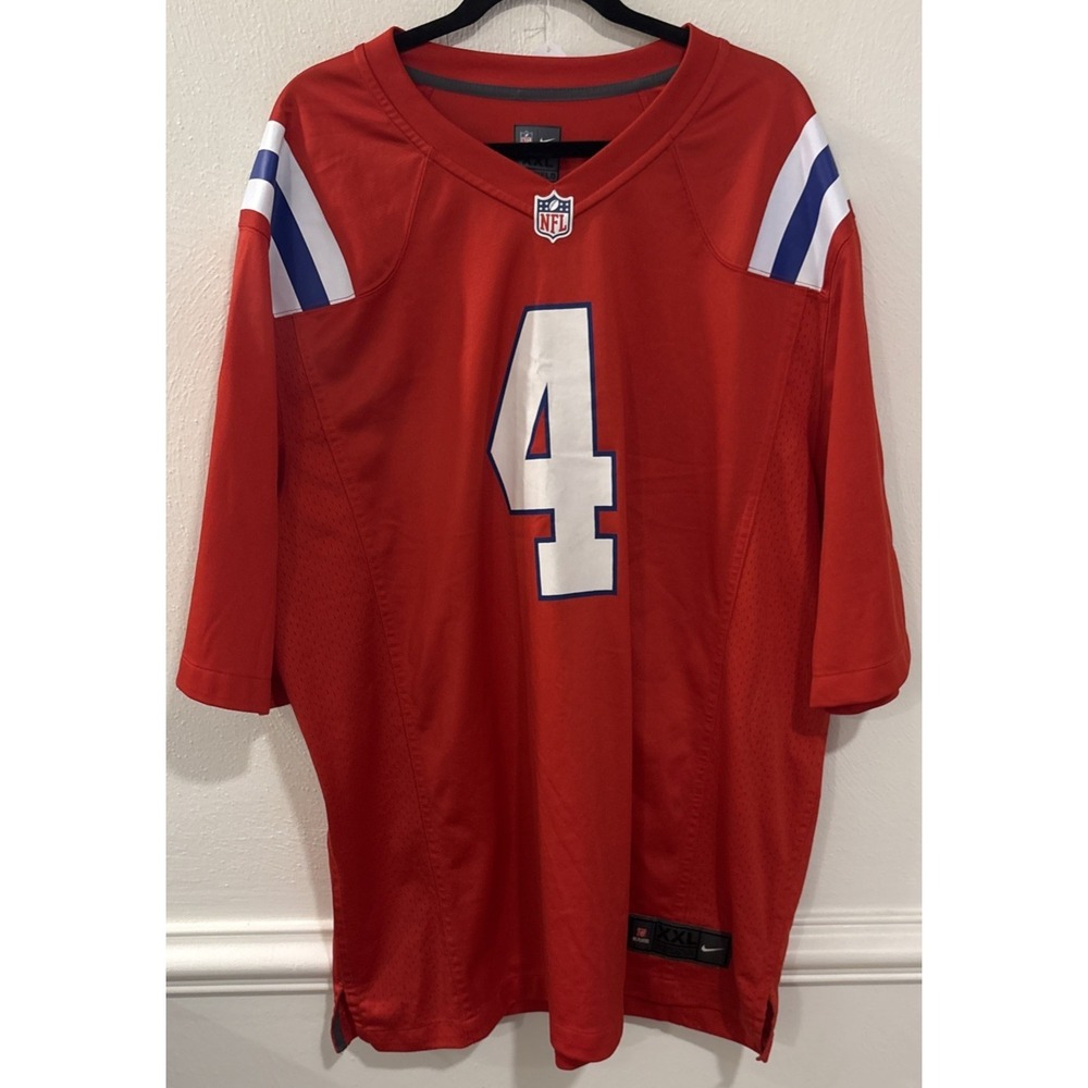 Nike New England Patriots Bailey Zappe #4 Jersey Mens XXL Red On Field